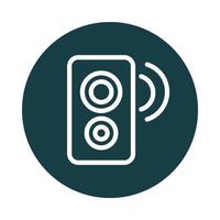 speaker music sound block style icon vector