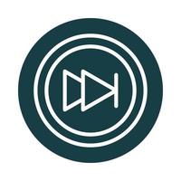 media control button sound block style icon vector