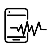 smartphone frequency sound line style icon vector
