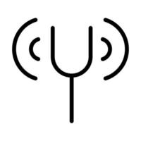 tuning fork signal sound line style icon vector