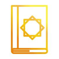 koran book sacred ramadan arabic islamic celebration gradient line icon vector