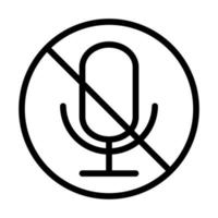 microphone audio muted sound line style icon vector