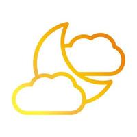 half moon clouds weather nightline style icon vector