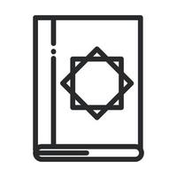 koran book sacred ramadan arabic islamic celebration line style icon vector