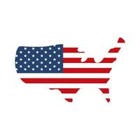 memorial day flag and map american celebration flat style icon vector