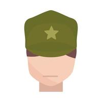 soldado del día conmemorativo con carácter militar celebración americana icono de estilo plano vector