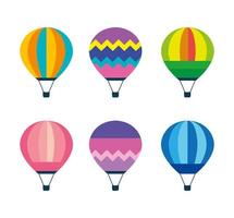 hot air balloons set vector design