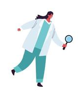 female scientist with magnifying vector