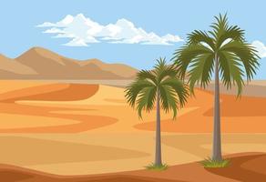 desert with palms vector