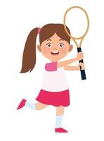 girl playing tennis vector