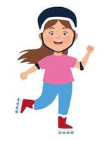 girl practicing skates vector