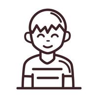 avatar male man portrait cartoon character line style icon vector