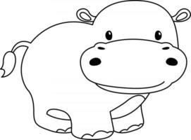Hippo Kids Coloring Page Great for Beginner Coloring Book
