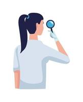 female scientist with magnifying vector
