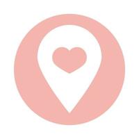 mothers day pointer location heart love block style icon vector