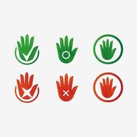 Hand check icon set vector