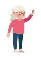 grandmother wearing eyeglasses vector