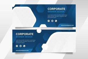 Blue corporate business banner template vector