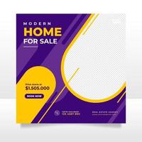 Real estate sale social media post banner template vector