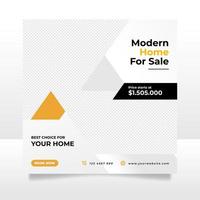 Home sale social media post banner template vector