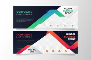 Geometric business banner design template vector