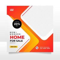 Home sale social media post banner template vector