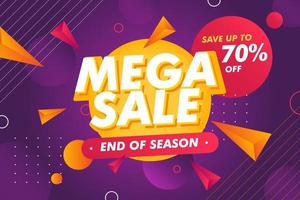 Special offer mega sale banner promotion template vector