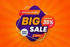 Big sale discount banner promotion background vector