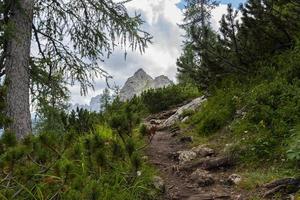 Hiking trail in the Dolomites photo