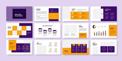 Business minimal slides presentation template vector