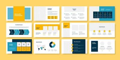 Business minimal slides presentation template vector