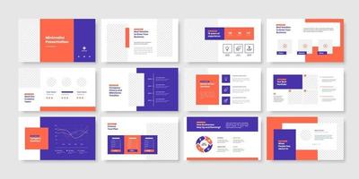 Business minimal slides presentation template vector