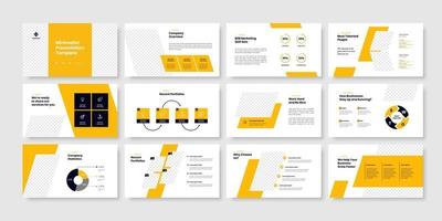 Business minimal slides presentation template vector