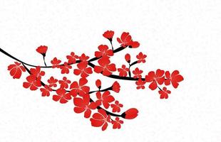 Abstract Floral Sakura Flower Japanese Natural Background Vector Illustration