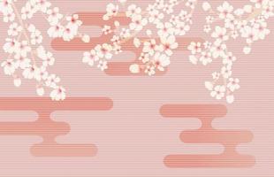 Abstract Floral Sakura Flower Japanese Natural Background Vector Illustration