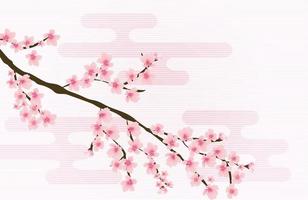 Ilustración de vector de fondo natural japonés flor de sakura floral abstracto