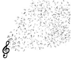 Set of musical notes on five line clock notation without a feature Treble clef vector