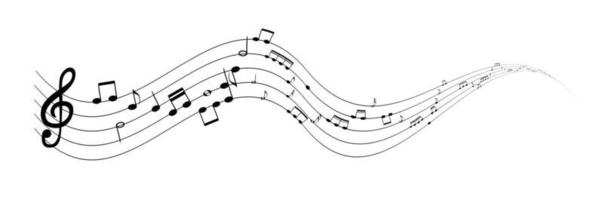 Set of musical notes on five line clock notation without a feature Treble clef vector