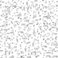 Seamless pattern from Set of musical notes and Treble clef vector