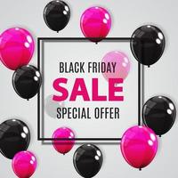 Black Friday Sale Balloon Concept of Discount Special Offer Template vector