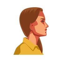 young lady profile vector