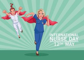 heros nurses day vector