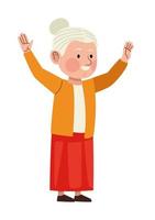 happy grandmother character vector