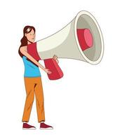 woman with megaphone vector