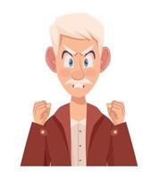grandfather angry character vector