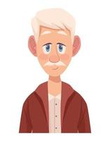 grandfather sad character vector