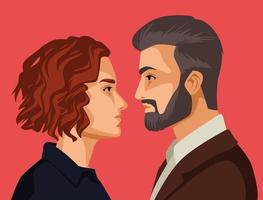 elegantes personajes de pareja vector