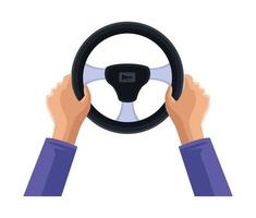 hands driving car vector