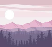 forest and mountains vector