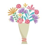 flowers bouquet icon vector